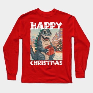 Happy Christmas with Godzilla - 4 Long Sleeve T-Shirt
